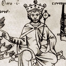 Cesarz Otton I na tronie