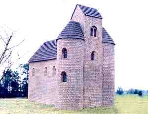 Makieta kościoła pw. św. Jana Chrzciciela na grodzisku w Gieczu